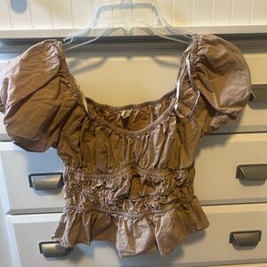 cropped brown corset top